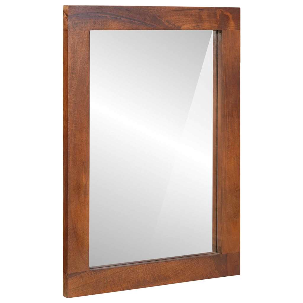 Mirror Brown And Silver 50 X 70 Cm Solid Mango Wood, Glass